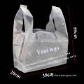 Transparent HDPE/LDPE T-shirt plastic bags with various sizes, produce as you request